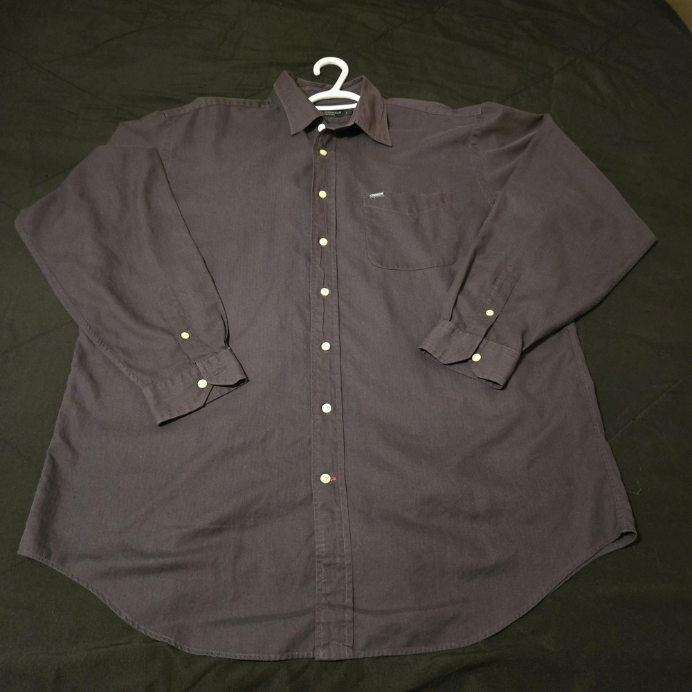 Daniel Cremieux Shirt Mens Large Brown Twill Button Front Long Sleeve Hong Kong